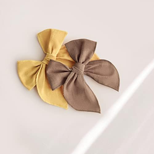 Niceye Big Hair Bows for Girls, Cotton Linen Alligator Clips, 4.5" Bows - Image 6
