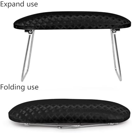 krofaue Metal Arm Rest for Nails Tech, Stable Nail Arm Rest with Phone Holder, Leather Manicure Hand Pillow with Non-Slip Aluminum Alloy Legs for Salon Nail Tips Art Table - Image 4
