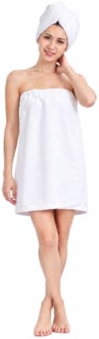 FakeFace Womens Bath Towel Dress Wrap Shower Spa Robe Hair Turban Cap Set by Unknown
