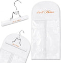 Full Shine Hair Extension Storage Bag with Hanger Extra Long, Well-constructed Hairpieces Holder, Lightweight Travel Wig Storage Bag, Water-resistant and Portable, 1 PCS White by FullShine