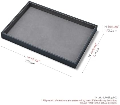 Grey Microfiber Flat Jewelry Catchall Display Organizer Tray - Image 6