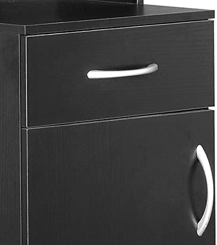Wall Mount Salon Station, Hair Stylist Storage Cabinet Barber Station Beauty Hair Salon Spa Equipment with 5 Compartments 1 Drawer (Black) - Image 7
