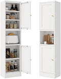 Bevivog Slim Kitchen Pantry Cabinet for Small Space, 67" Tall Narrow Storage Cabinets with Hutch and 3 Adjustable Shelves, Freestanding Tall Slim Bathroom Storage Cabinet by BevivogStylishCabinetsOrganizeYourSpace