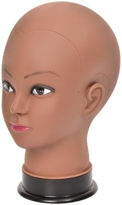 Bald Female Mannequin Head 22 Inches Big Head Circumference Makeup Training Head Wig Head Professional Cosmetology for Wig Making and Display Hat Helmet Glasses Display Head Model with Clamp Stand - Image 5