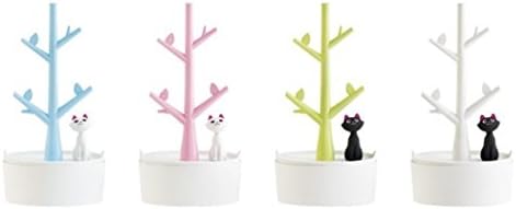 Fantasee Cute Cat Jewelry Tree Organizer for Kids, Earring Bracelet Hair Tie Storage Holder for Little Young Girl, Premium ABS Material (Pink) - Image 4