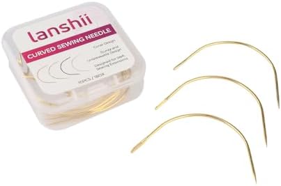 Lanshii Hair Extension 10Pcs Curved Needles in Clear Plastic Case Wig Making Repair Needles Hand Sewing Accessories Pro Beading Tools for Sewing Weft Extensions Micro Beads Rings DIY Hair Weaving by Unknown