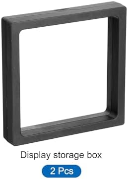 MECCANIXITY Floating Frame Display Holder Stand 3D Jewelry Display Box 4.33 x 4.33 x 0.79 Inch Black for Ring Necklace Bracelet Earring Pack of 2 - Image 3