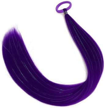 Dark Purple Ponytail Hair Extensions With Tinsel, Synthetic Tinsel Extensions With Rubber Band Daily Party Halloween Festival Crazy Days Hair Pieces for Women and Girls Accessories 2pcs/lot - Image 5
