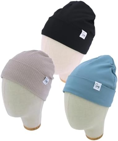 Jersey Beanie Hat for Newborn Baby Boys Girls Silky Satin Lined Hats Bonnet Toddler Infant Little Kids Beanies Caps - Image 2