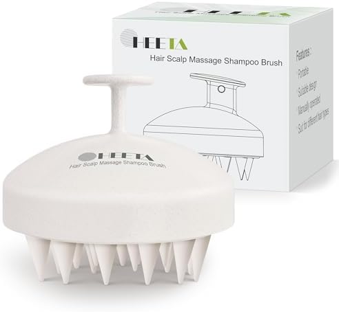 HEETA Wheat Straw Scalp Scrubber Shampoo Brush Massage Tool for Hair Growth by HEETA