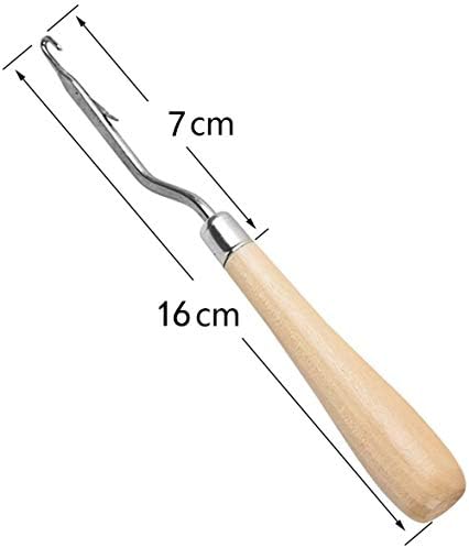 2 Pieces 6.3 Inch Wooden Bent Latch Hook Crochet Needle, Knitting Tool for Rug Making and Art Crafts - Image 5