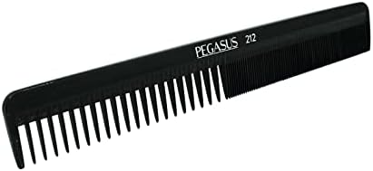 Pegasus 212, 8.25in Hard Rubber Styling Comb with Extra Course and Fine Teeth, Smooth Edges, Anti Static, Heat and Chemically Resistant, Wet Hair, Everyday Grooming Comb | Peines de goma dura - Black - Image 2
