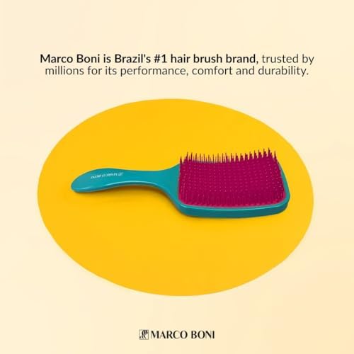 Marco Boni Free Flex Detangling Hair Brush, Flexible Hairbrush for Wet & Dry Hair, Pain-Free Detangler, Ergonomic Handle, All Hair Types, Noite Rosa - Image 4