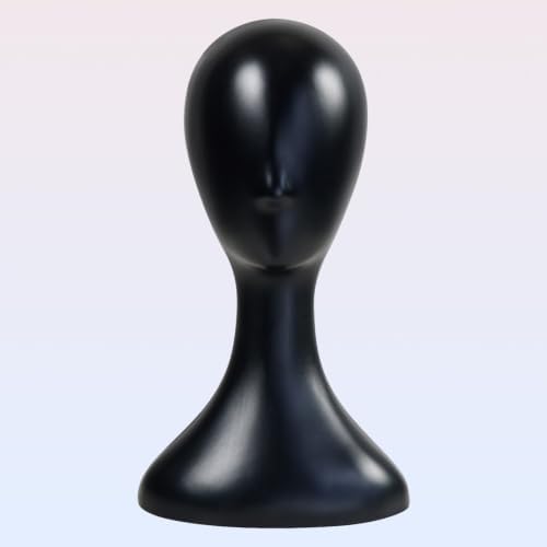 STUDIO LIMITED Plastic Mannequin Head Black 16 Inch for Wig Display by STUDIOLIMITED