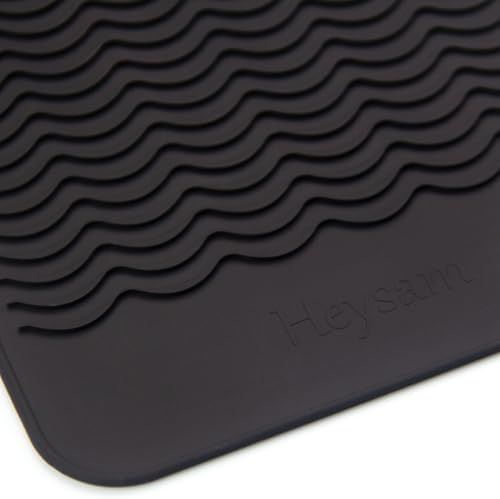 Heysam Professional Heat Mat for Hair Tools, Flat Iron Hair Straightener and Curling Iron Mat Pad, Travel Storage Mat Pouch for Countertop, Heat Resistant Silicone Mat for Hair Iron, 9"x6.5", Black - Image 6