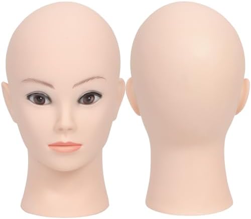 Female Cosmetology Bald Manikin Mannequin Head for Wigs, Wig Display, Glasses Display with Free Clamp by RuiSiMeiABrandYouCanTrust