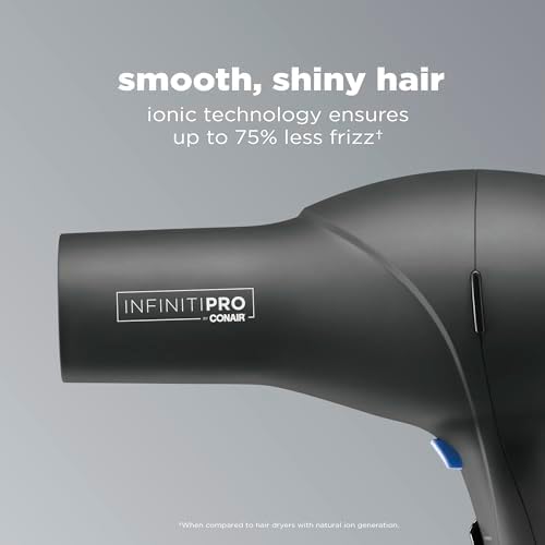 Infiniti PRO CONAIR Hair Dryer with Diffuser,Professional AC Motor,Tourmaline Ceramic Technology Blow Dryer,Includes Concentrator and Blowout Brush,Amazon Exclusive,Gray,(Pack of 4) - Image 3