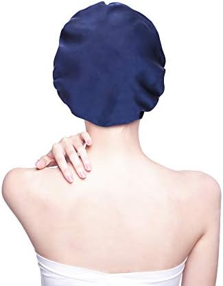 Blulu 3 Pcs Large Satin Silk Bonnet,Black, Red, Navy Blue - Image 6