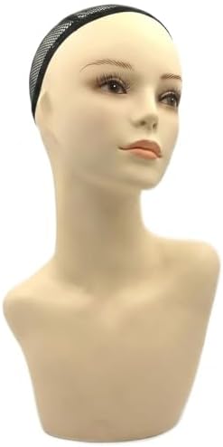 17-inch Female Mannequin Head Form with Eyelashes and Lips Display Stand for Wigs, Hats, Jewelry by LIAMTU