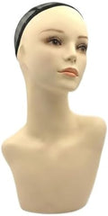17-inch Female Mannequin Head Form with Eyelashes and Lips Display Stand for Wigs, Hats, Jewelry by LIAMTU
