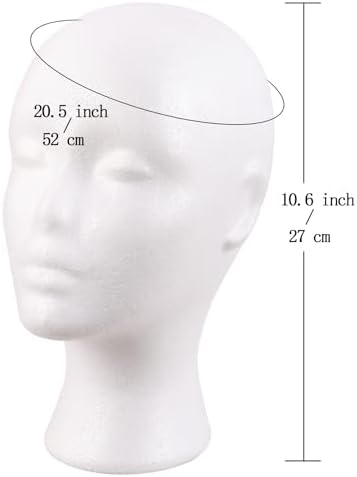 MapofBeauty Wig Display Styling Hat Storage Lightweight DIY Wig Head, White - Image 4