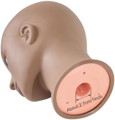 YANTAISIYU Bald Female Mannequin Head Professional Cosmetology Training Head for Wig Making and Display with Clamp Stand (Dark Brown) - Image 5