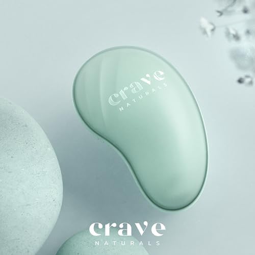 Crave Naturals Mini Detangler Hair Brush Turquoise – Glide Thru Hair Detangler Brush for Women, Kids & Toddlers – Gentle Scalp Care, No-Pain Tangle-Free Hairbrush for All Hair Types, Travel Hair Brush - Image 2