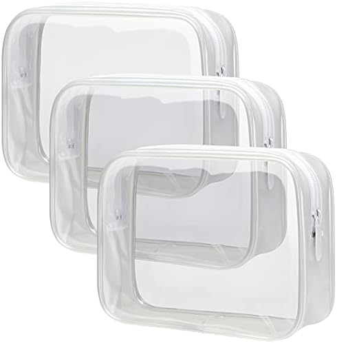 PACKISM Clear Makeup Bag Travel - TSA Approved Toiletry Bag, Matte White by Packism