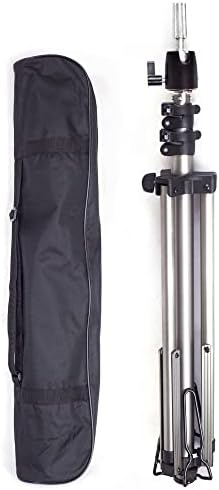 Reinforced Wig Stand Tripod Mannequin Head Stand Adjustable Wig Head Stand Holder for Cosmetology Hairdressing Training with Carrying Bag (Silver) by DIRUISI