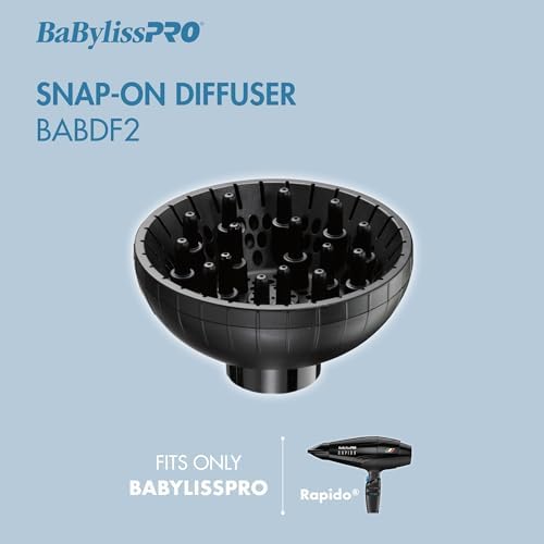 BaBylissPRO Snap-On Diffuser Attachment for Hair Dryer - for Rapido or Brava Hair Dryer ONLY, BABDF2 - Image 4