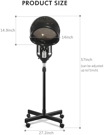 Artist hand Professional Hair Steamer for Deep Conditioning, Height-Adjustable Standing Hair Steamer with Timer, Hairdressing Care Hood Color Processor Beauty Salon Home - Image 5