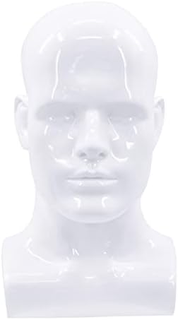 Male Mannequin Head Professional Manikin Head for Display Wigs Hats Headphone Mask Sunglasses Jewelry and Scravat Display Stand (L90-liangbai) by Tcwuzick