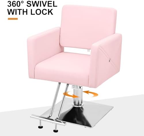 Artist hand Pink Salon Chair for Hair Stylist with Back Cover - Image 5