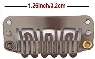 20 Pcs Stainless Steel U-Shape Snap Clips for Wigs, Hair Extensions, Hairpieces - Wig Accessories (Dark Brown) - Image 3