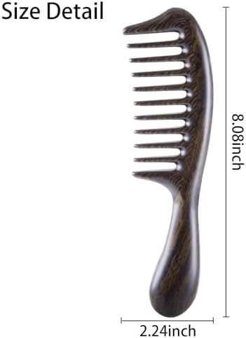 Louise Maelys Black Sandalwood Wide Tooth Comb For Curly Hair - Image 2