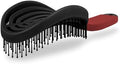 NuWay® DoubleC® Scalp Care Hair Brush – Patented Double Curve Design for Scalp Massage, Vented Blow-Dry Styling, Wet & Dry Hair, All Hair Types (Black & Red) by NuWay4Hair