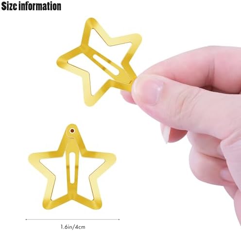 VIBILIA Star Hair Clips Y2K Metal Hair Accessories-15 PCS 1.57"，Gold - Image 2