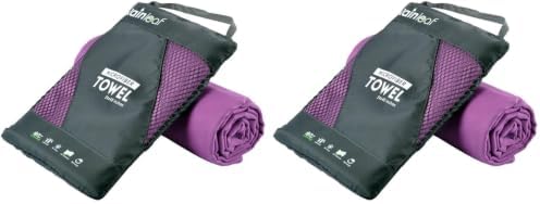 Rainleaf Microfiber Towel, 30 X 60 Inches. Purple (Pack of 2) by Rainleaf