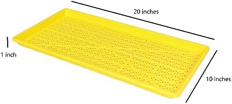 SUNPACK 10" x 20" Heavy Duty Mesh Plastic Seed Starting Tray, Yellow, 1" (Pack of 30) - Ensures Water Drainage and Aeration, Perfect for Greenhouses or Indoor Gardening - Image 4