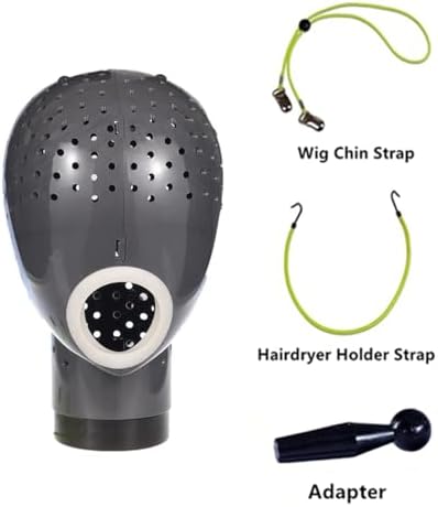 HOMEGOAL Hair Dryer Wig Stand Holder Mannequin Head, Drying Wig From Inside to Outside, Quickly, Easily, For Lace Scalp Cap Net (Dark Grey) - Image 2