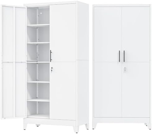 78.7 Metal Garage Storage Cabinet with Locking Doors by AUEYTVR