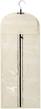 Hairro Portable Hair Extensions Carrier Non-woven Dust-proof Storage Case with Wooden Hanger for Human Hair Extensions, 26 Inch Off White - Image 2
