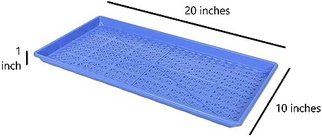 SUNPACK 10" x 20" Heavy Duty Mesh Plastic Seed Starting Tray, Blue, 1" - Ensures Water Drainage and Aeration, Perfect for Greenhouses or Indoor Gardening - Image 2