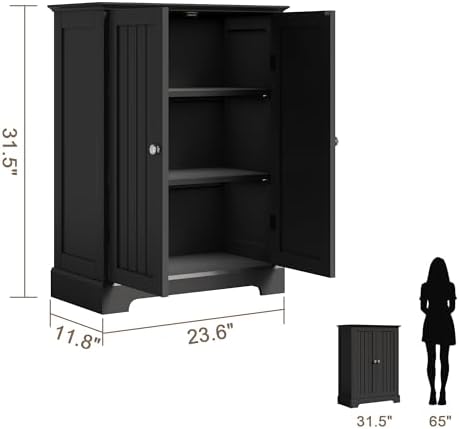 ChooChoo Bathroom Floor Cabinet with 2 Doors and Adjustable Shelves - Image 3