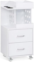 Salon Trolley with Drawers & Holders, Mobile Cart for Salon 2492 (White) by BarberPub