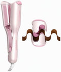 SHEGLAM Pink Beach Wave Hair Waver 0.75 inch - Lightweight Dual Voltage Crimper for Women, Smart Timer Double Barrel Tool with Adjustable Temps & Anti-Scald for Mermaid Waves on Short Hair by SHEGLAM
