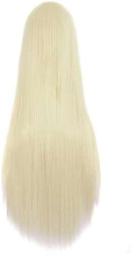MapofBeauty 32 Inch Long Straight Anime Costume Cosplay Wig, Light Blonde - Image 2