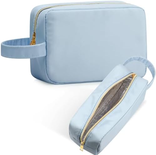 Insulated Makeup Bag for Car Women Cosmetics Bag, Medium, Portable, Blue by Kacctyen