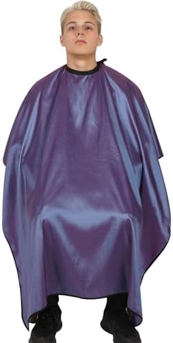 Professional Barber Cape with Neck Brush & Disposable Neck Paper, Purple - Image 3