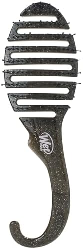 Wet Brush Shower Hair Brush Detangler - Exclusive Ultra-soft IntelliFlex Bristles - Minimizes Pain And Protects Against Split Ends and Breakage - Comb For Women, Men, Wet & Dry Hair - Black Glitter by WetBrush